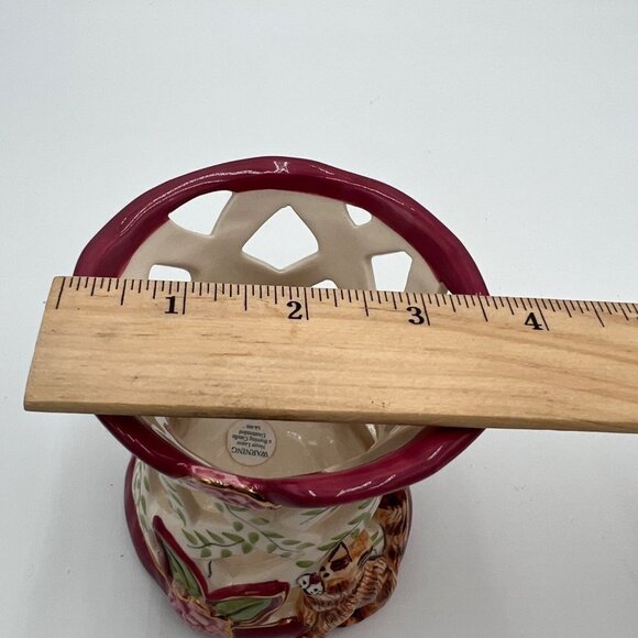 Blue Sky Clayworks Heather Goldminc Cat Rise Flowers 2004 Tealite - Picture 10 of 11